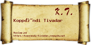 Koppándi Tivadar névjegykártya