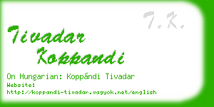 tivadar koppandi business card